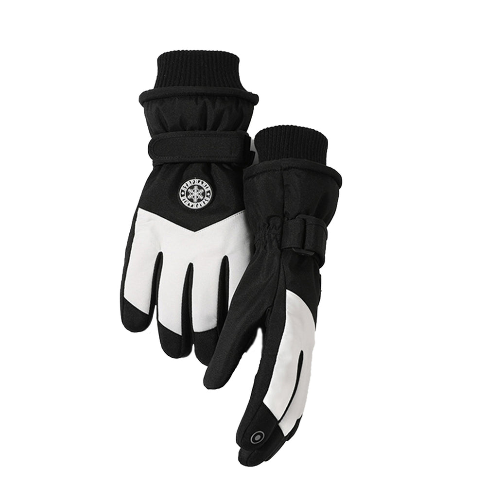 1 Pair Ski Gloves Anti-loss Clip Fastener Tape Elastic Thread Touch Screen Waterproof Windproof Winter Unisex Sport Image 2
