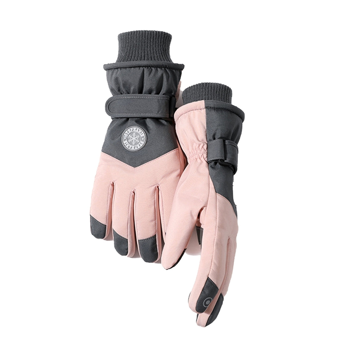1 Pair Ski Gloves Anti-loss Clip Fastener Tape Elastic Thread Touch Screen Waterproof Windproof Winter Unisex Sport Image 3