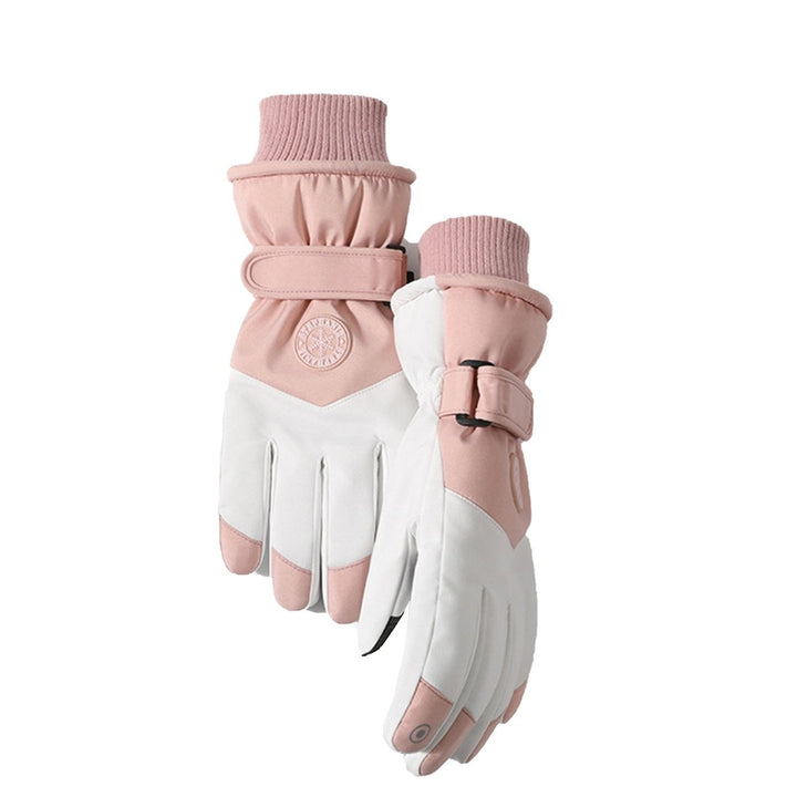 1 Pair Ski Gloves Anti-loss Clip Fastener Tape Elastic Thread Touch Screen Waterproof Windproof Winter Unisex Sport Image 1