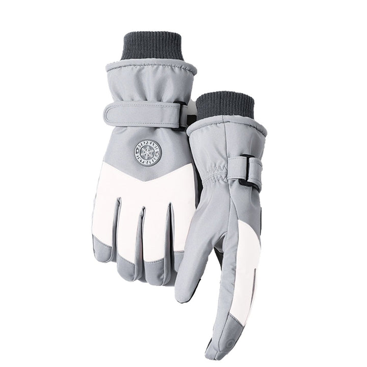 1 Pair Ski Gloves Anti-loss Clip Fastener Tape Elastic Thread Touch Screen Waterproof Windproof Winter Unisex Sport Image 1