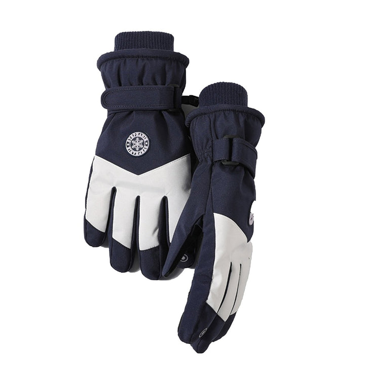 1 Pair Ski Gloves Anti-loss Clip Fastener Tape Elastic Thread Touch Screen Waterproof Windproof Winter Unisex Sport Image 1