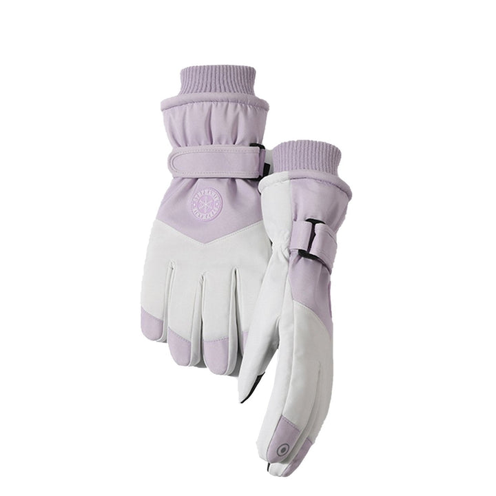 1 Pair Ski Gloves Anti-loss Clip Fastener Tape Elastic Thread Touch Screen Waterproof Windproof Winter Unisex Sport Image 1