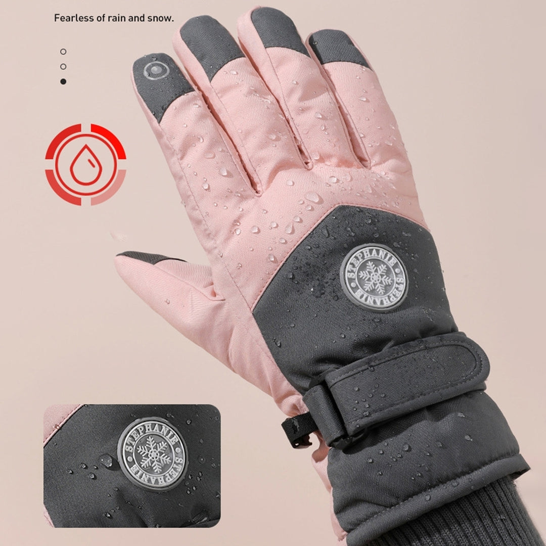 1 Pair Ski Gloves Anti-loss Clip Fastener Tape Elastic Thread Touch Screen Waterproof Windproof Winter Unisex Sport Image 12