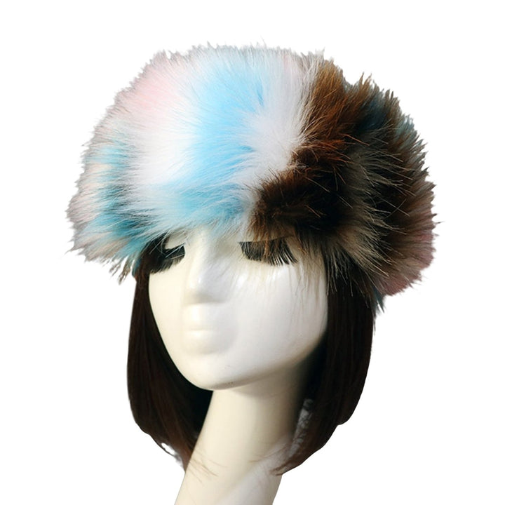 Winter Women Hat Colorful Thickened Empty Top Short Plush Windproof Faux faux No Brim Headband Headdress for Photograph Image 1