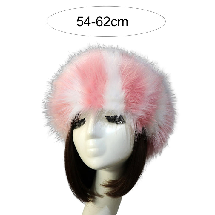 Winter Women Hat Colorful Thickened Empty Top Short Plush Windproof Faux faux No Brim Headband Headdress for Photograph Image 11