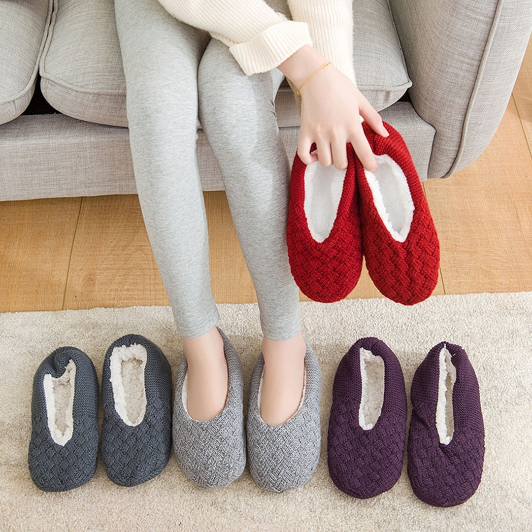 1 Pair Women Floor Socks Fashion Pattern Non-slip Not Waterproof Autumn Winter Adult Thermal Indoor Household Slippers Image 1