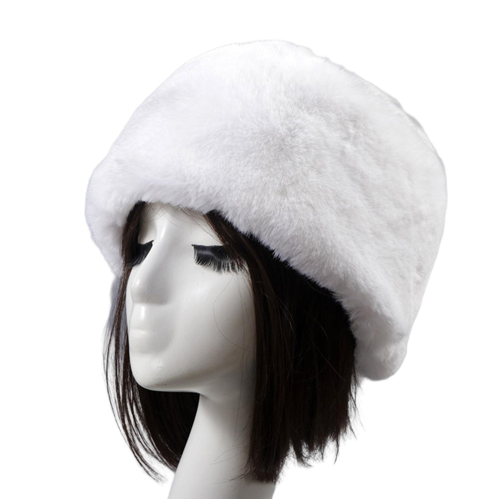 Beanie Flat Top Windproof Brimless Russian Style Women Thick Fluffy Faux faux Winter Hat for Daily Life Image 2