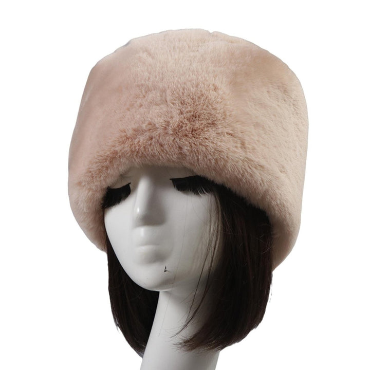 Beanie Flat Top Windproof Brimless Russian Style Women Thick Fluffy Faux faux Winter Hat for Daily Life Image 1