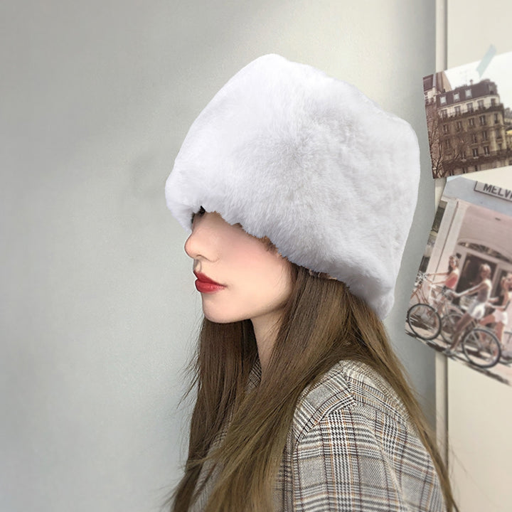 Beanie Flat Top Windproof Brimless Russian Style Women Thick Fluffy Faux faux Winter Hat for Daily Life Image 10