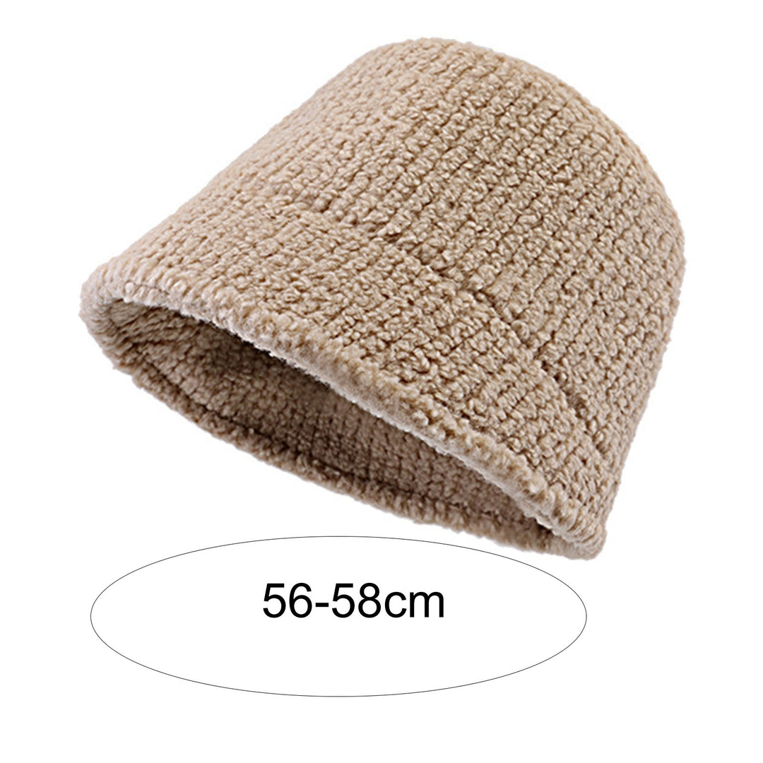 Winter Bucket Hat Solid Color Knitted Ear Protection Soft Korean Style Cold-proof Thick No Brim Sunscreen Women Winter Image 10