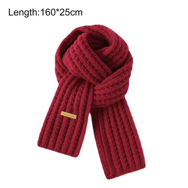 Women Winter Scarf Soft Knitted Thick Elastic Wide Keep Warm Solid Color Korean Style Winter Neck Scarf for Outdoor Image 11