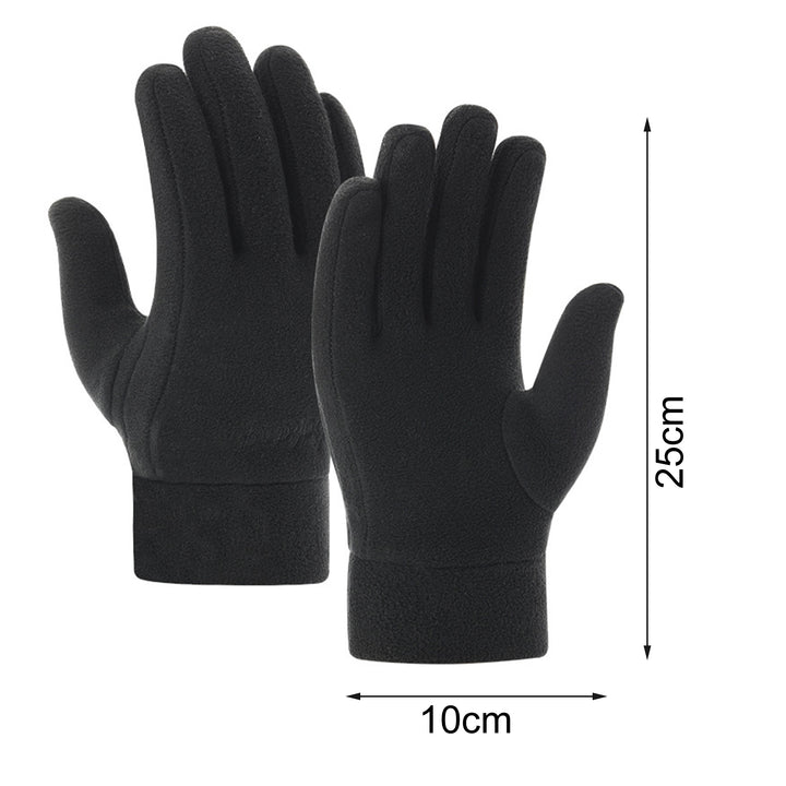 1 Pair Embroidery Letter Print Full Finger Shockproof Men Gloves Autumn Winter Thickened Coral Fleece Ridding Gloves Image 6
