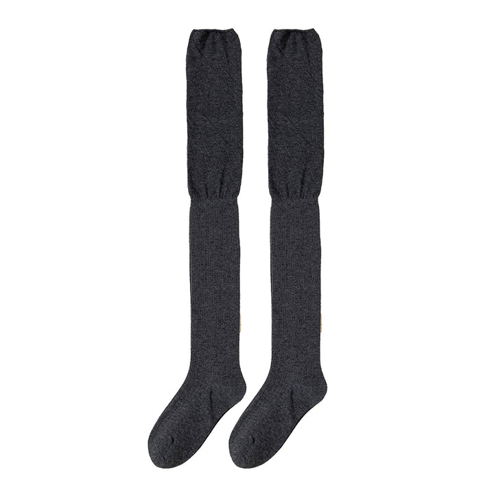 1 Pair Long Tube Socks Lengthened Autumn Winter Splicing High Thigh Socks for Daily Wear Image 3