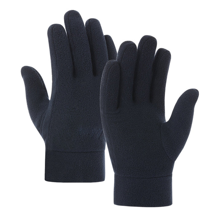 1 Pair Embroidery Letter Print Full Finger Shockproof Men Gloves Autumn Winter Thickened Coral Fleece Ridding Gloves Image 11