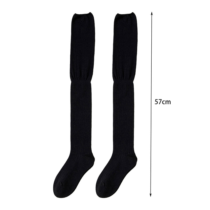 1 Pair Long Tube Socks Lengthened Autumn Winter Splicing High Thigh Socks for Daily Wear Image 9