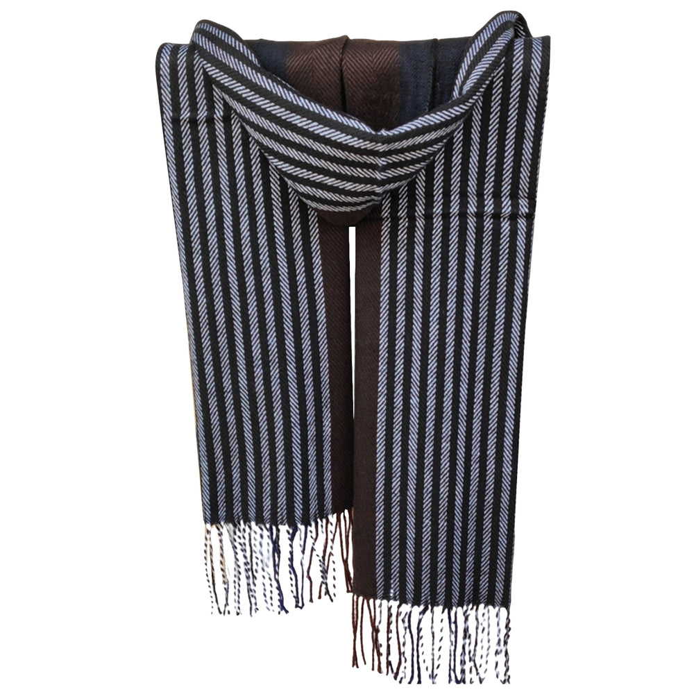 Autumn Winter Men Scarf Plaid Tassels Thickened Imitation Cashmere British Style Long Scarf Daily Wear Image 2