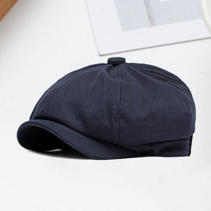 Short Brim Round Dome Adjustable Beret Hat Male Retro Octagonal Painter Hat Fashion Accessories Image 3