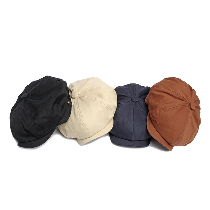 Short Brim Round Dome Adjustable Beret Hat Male Retro Octagonal Painter Hat Fashion Accessories Image 8
