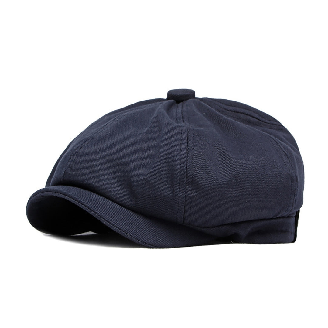 Short Brim Round Dome Adjustable Beret Hat Male Retro Octagonal Painter Hat Fashion Accessories Image 9