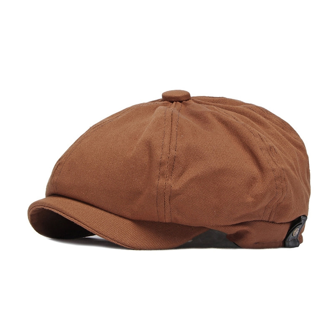 Short Brim Round Dome Adjustable Beret Hat Male Retro Octagonal Painter Hat Fashion Accessories Image 10