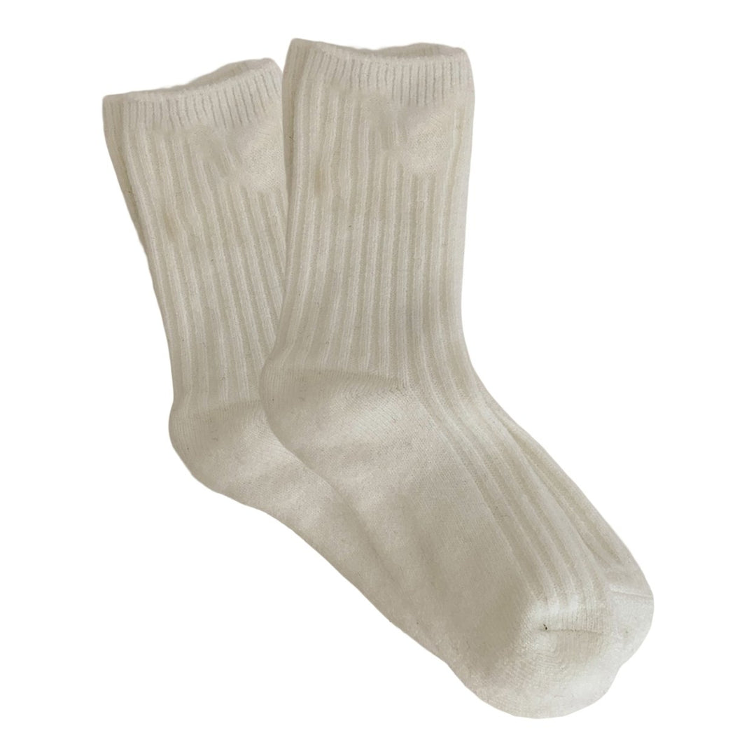 1 Pair Mid-Tube Thickened Women Socks Anti-Slip Knitted Solid Color Thermal Cotton Socks Daily Wear Image 1