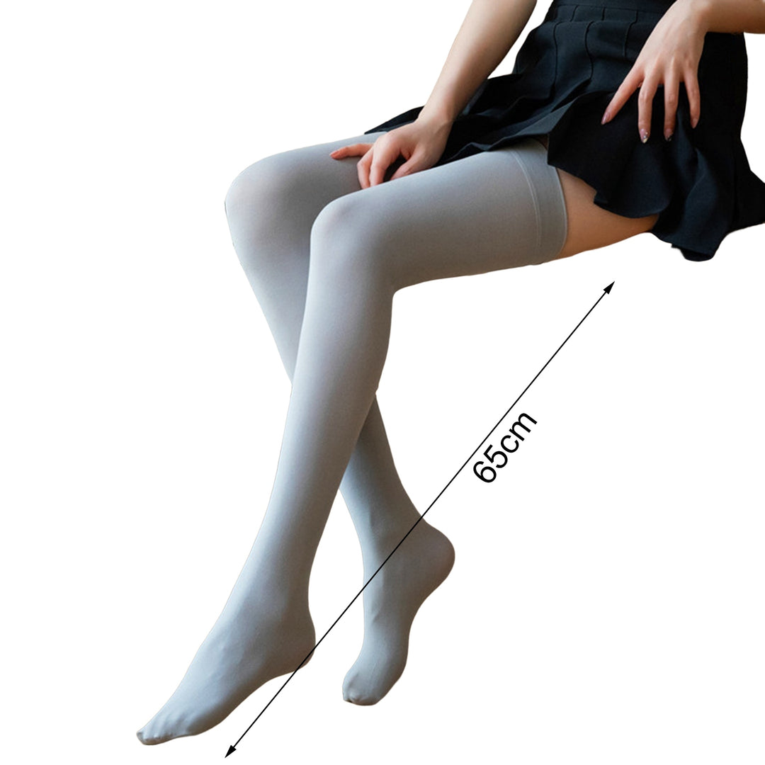 1 Pair Women Stockings Solid Color High Stretch Long Tube Spring Autumn Lolita Velvet Thigh High Socks Streetwear Image 9