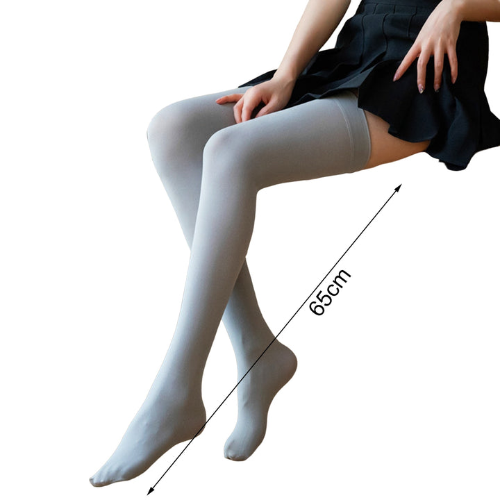 1 Pair Women Stockings Solid Color High Stretch Long Tube Spring Autumn Lolita Velvet Thigh High Socks Streetwear Image 9
