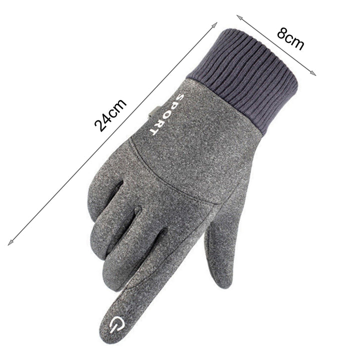 1 Pair Non-Slip Silicone Palm Fleece Lining Elastic Knitting Cuffs Unisex Gloves Waterproof Image 7