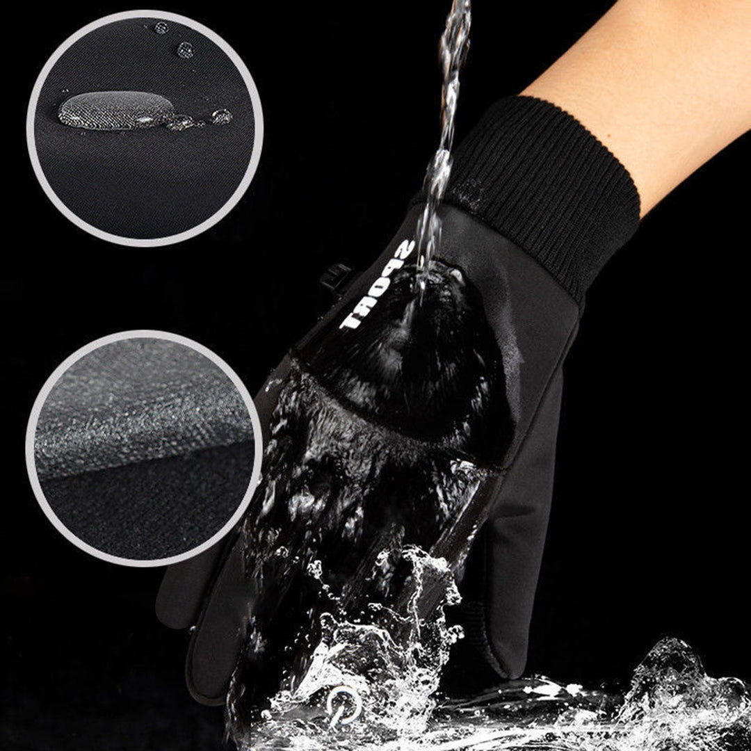 1 Pair Non-Slip Silicone Palm Fleece Lining Elastic Knitting Cuffs Unisex Gloves Waterproof Image 9