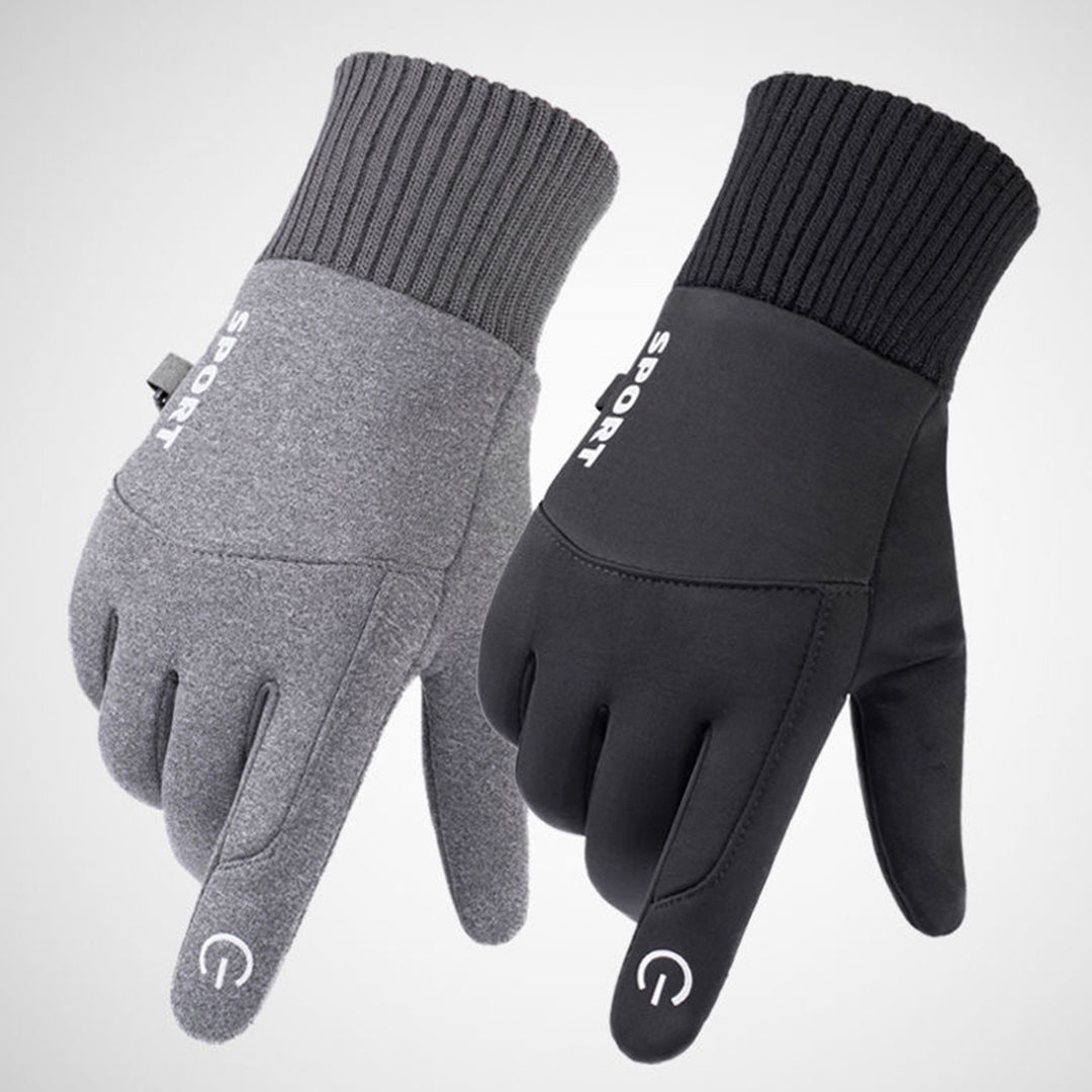 1 Pair Non-Slip Silicone Palm Fleece Lining Elastic Knitting Cuffs Unisex Gloves Waterproof Image 11