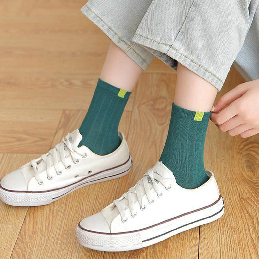 5 Pairs Ribbed Low Tube Elastic Women Socks Simple Casual Solid Color Knitting Short Socks Image 9