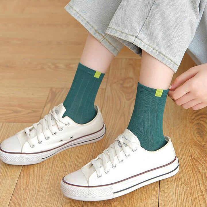 5 Pairs Ribbed Low Tube Elastic Women Socks Simple Casual Solid Color Knitting Short Socks Image 9