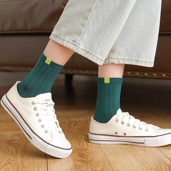 5 Pairs Ribbed Low Tube Elastic Women Socks Simple Casual Solid Color Knitting Short Socks Image 12