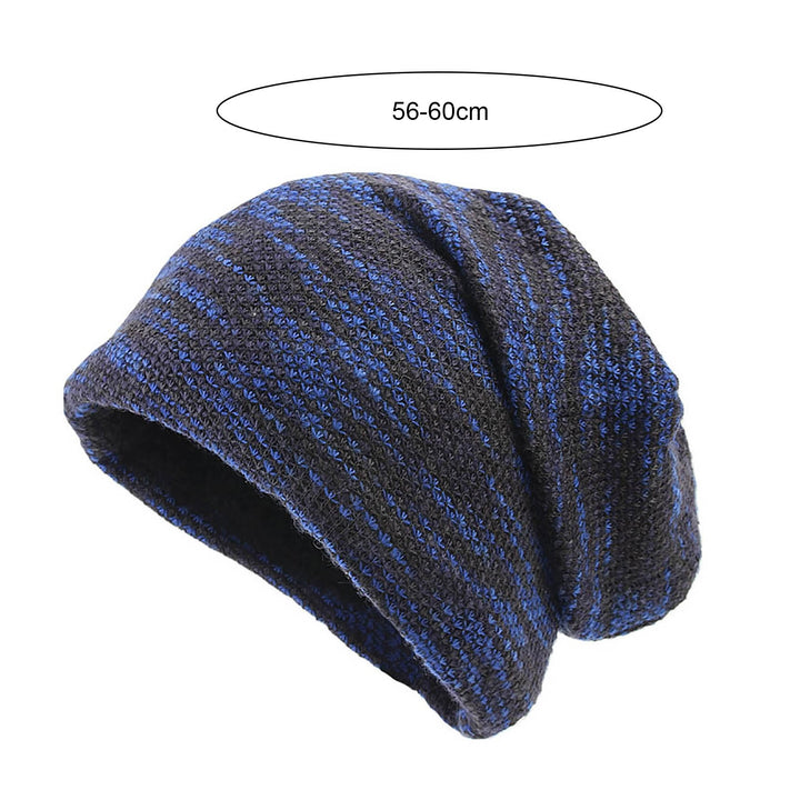 Brimless Thickened Fleece Lining Knitted Hat Unisex Winter Colorful Striped Riding Knitted Beanie Hat Image 6
