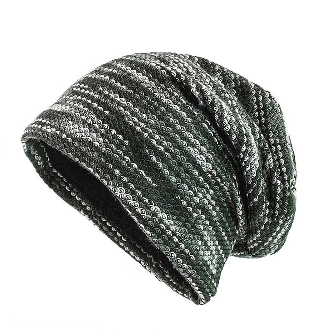 Brimless Thickened Fleece Lining Knitted Hat Unisex Winter Colorful Striped Riding Knitted Beanie Hat Image 9