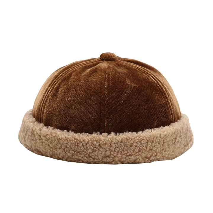 Women Skull Hat Solid Color Thickened Plush Dome Brimless Autumn Winter Adjustable Plush Beanie Hat Streetwear Image 3