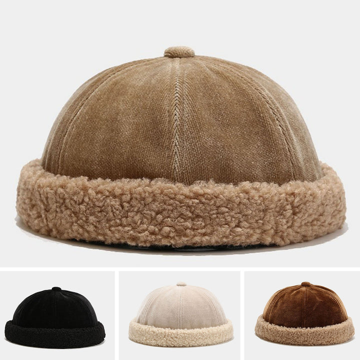 Women Skull Hat Solid Color Thickened Plush Dome Brimless Autumn Winter Adjustable Plush Beanie Hat Streetwear Image 6