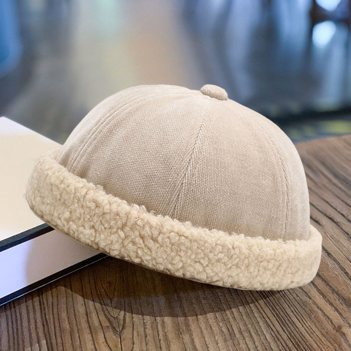 Women Skull Hat Solid Color Thickened Plush Dome Brimless Autumn Winter Adjustable Plush Beanie Hat Streetwear Image 7