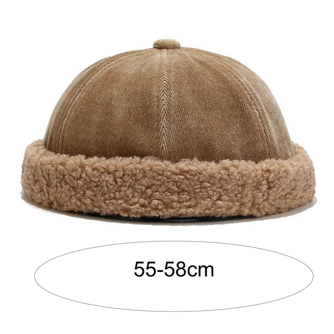 Women Skull Hat Solid Color Thickened Plush Dome Brimless Autumn Winter Adjustable Plush Beanie Hat Streetwear Image 9