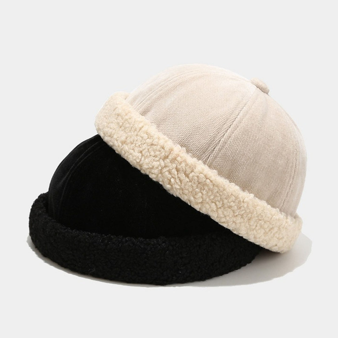 Women Skull Hat Solid Color Thickened Plush Dome Brimless Autumn Winter Adjustable Plush Beanie Hat Streetwear Image 12