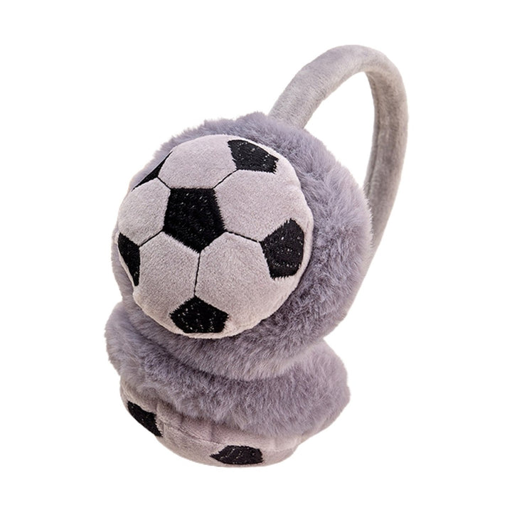 Plush Earmuff Stretchy Lovely Adjustable Anti-slip Soft Winter Wearing Lightweight Football Design Ear m*** Outdoor Image 1