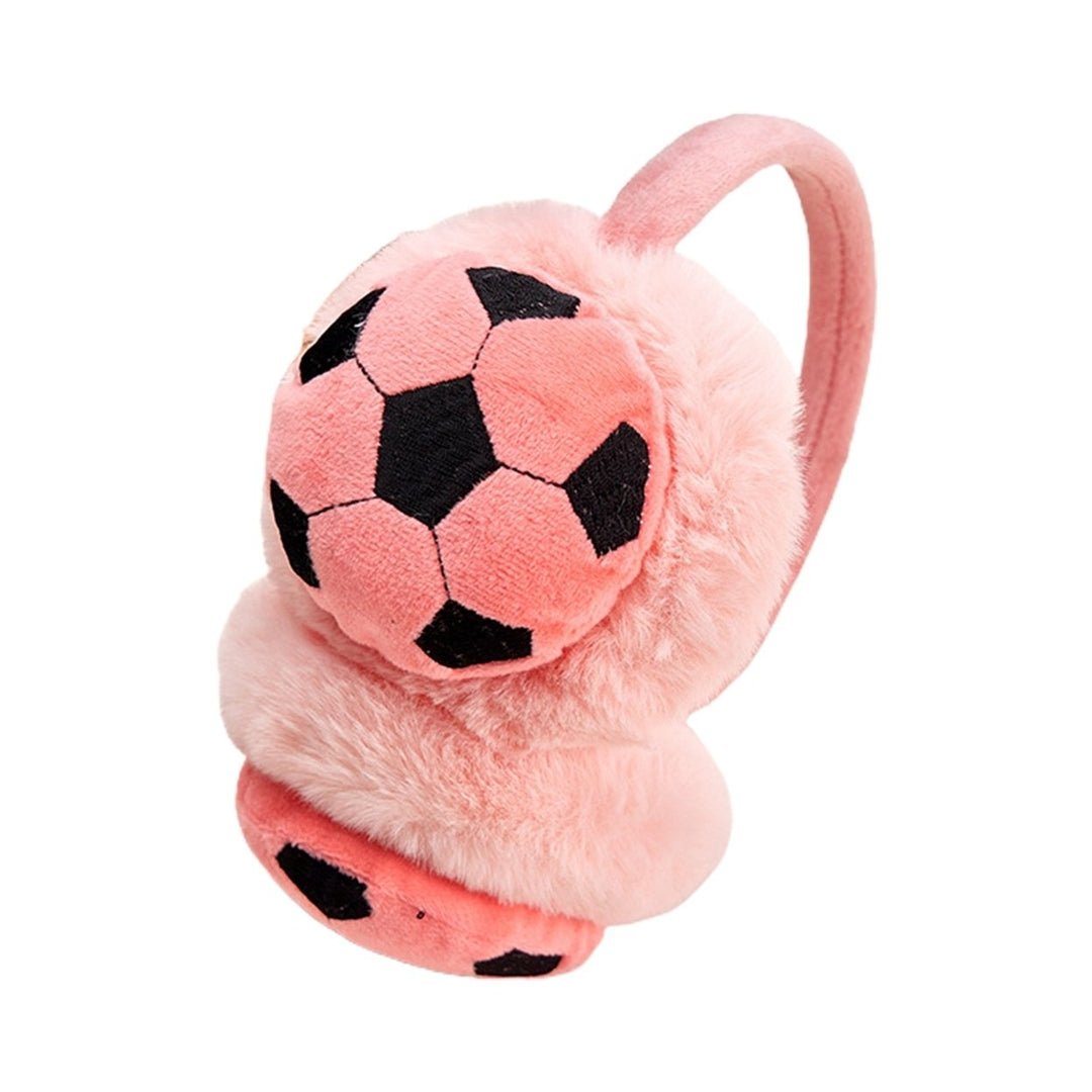 Plush Earmuff Stretchy Lovely Adjustable Anti-slip Soft Winter Wearing Lightweight Football Design Ear m*** Outdoor Image 1