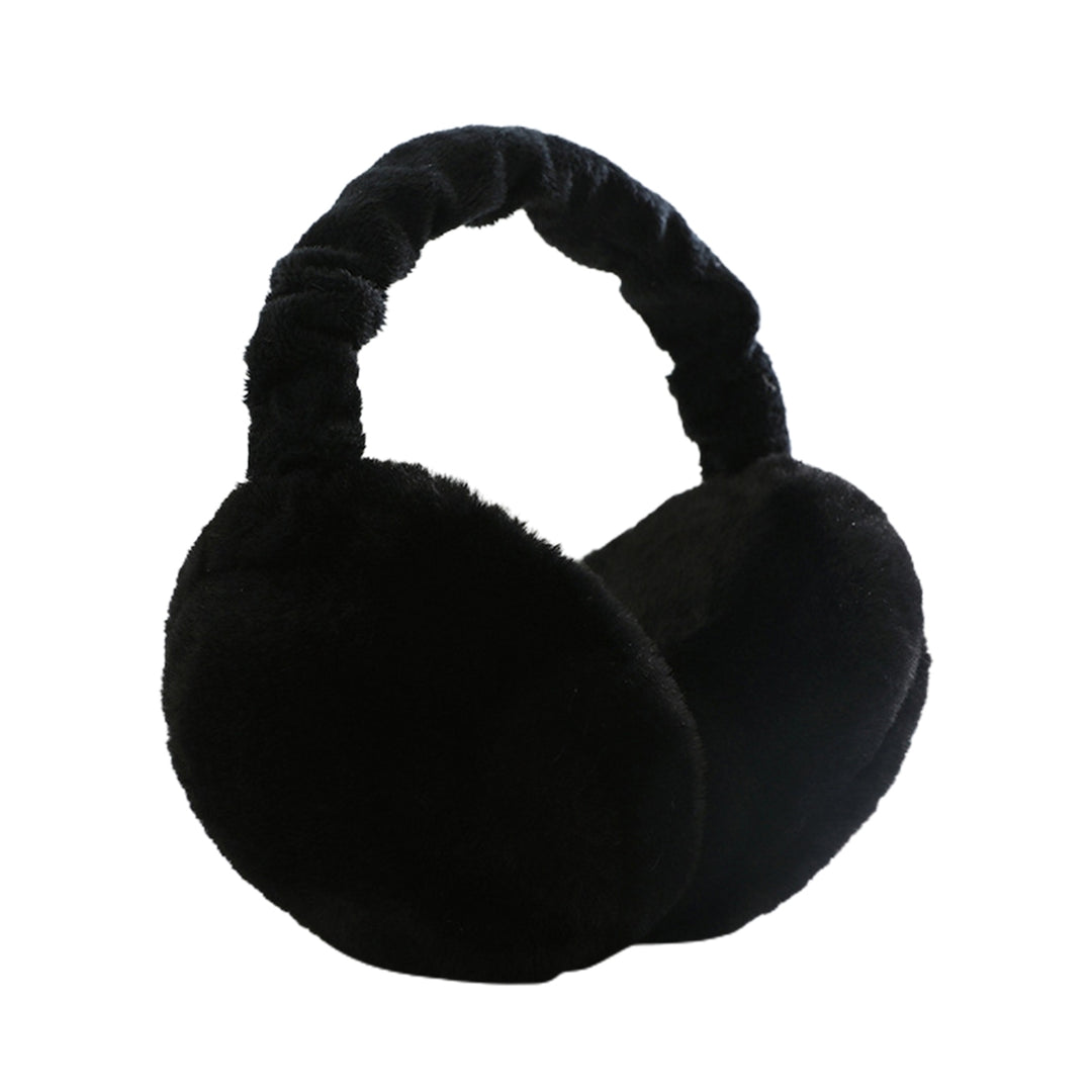 Winter Earmuff Soft Plush Foldable Windproof Thicken Ear Protection Fluffy Solid Color Elastic Ear Cover Head Accessory Image 2