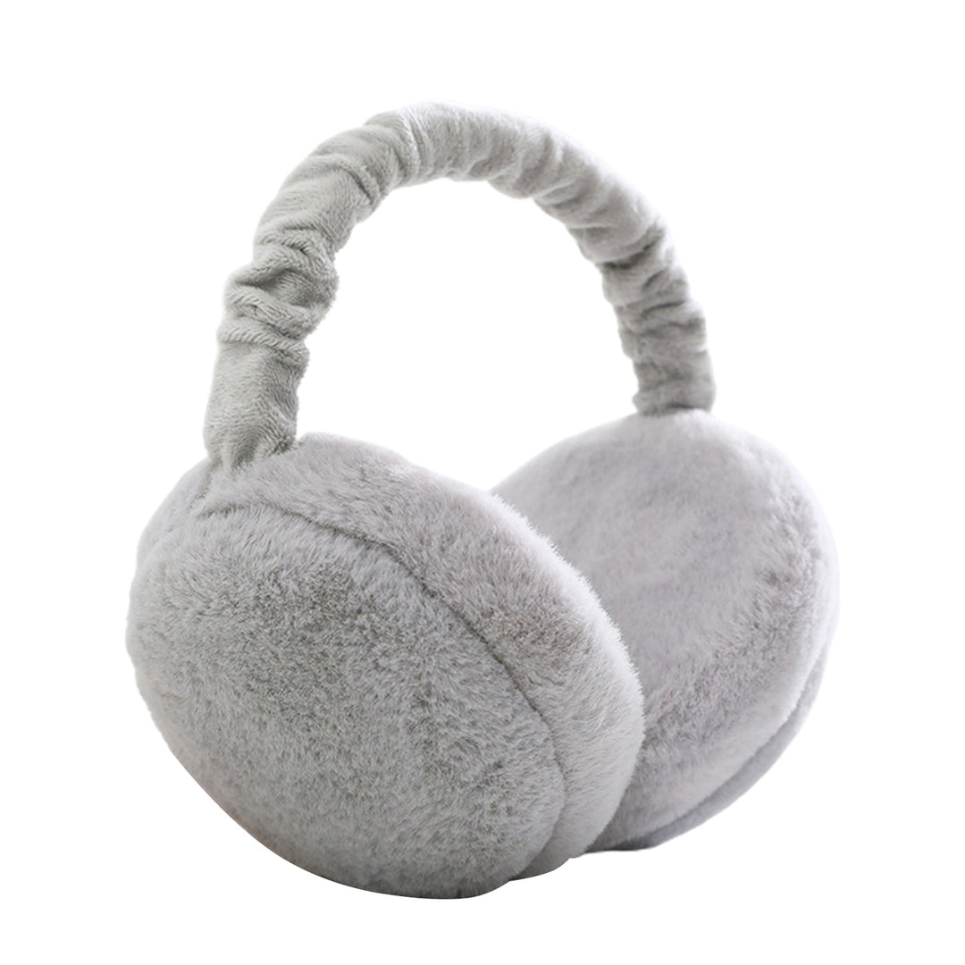 Winter Earmuff Soft Plush Foldable Windproof Thicken Ear Protection Fluffy Solid Color Elastic Ear Cover Head Accessory Image 3