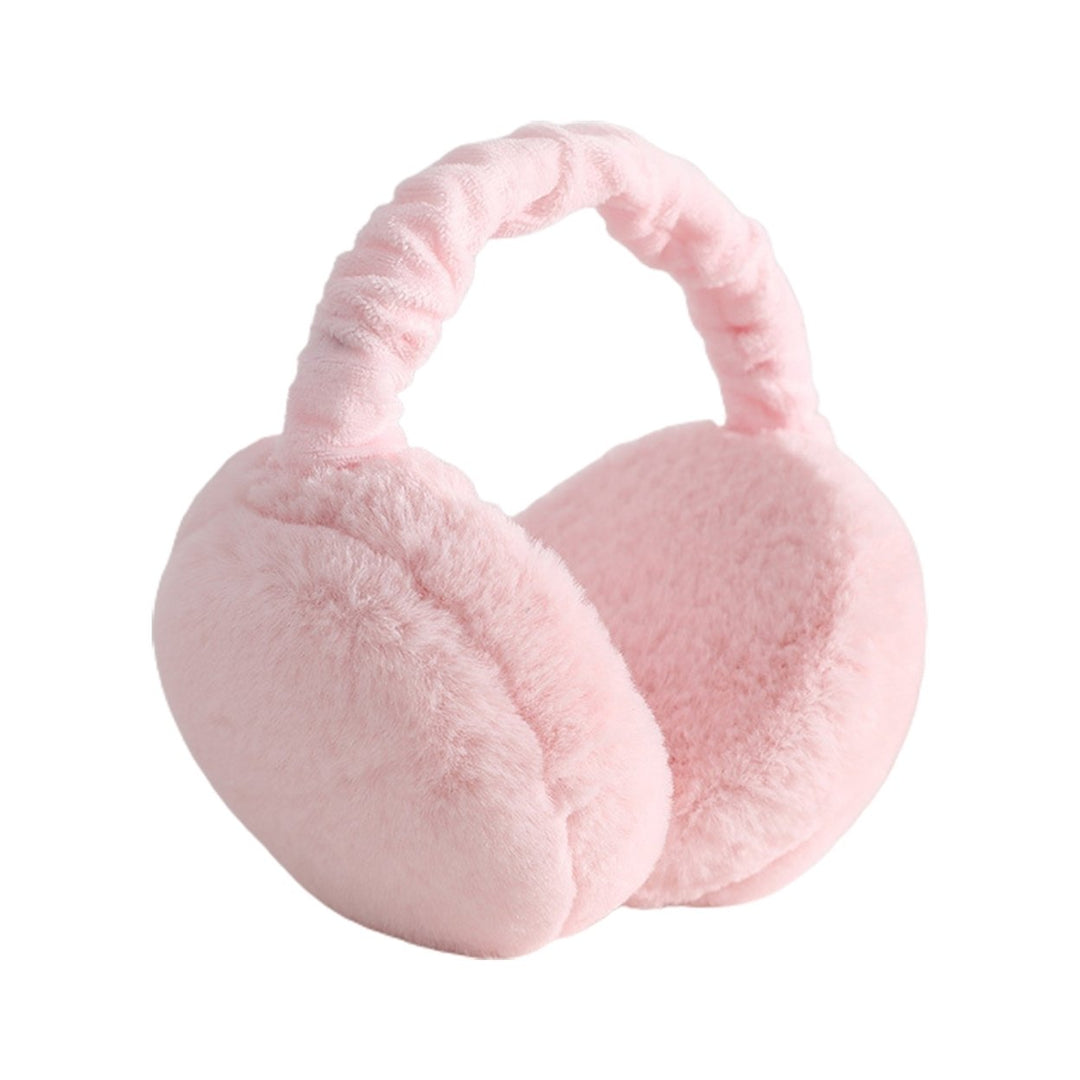 Winter Earmuff Soft Plush Foldable Windproof Thicken Ear Protection Fluffy Solid Color Elastic Ear Cover Head Accessory Image 1