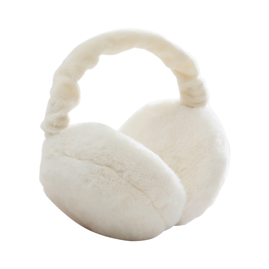 Winter Earmuff Soft Plush Foldable Windproof Thicken Ear Protection Fluffy Solid Color Elastic Ear Cover Head Accessory Image 4