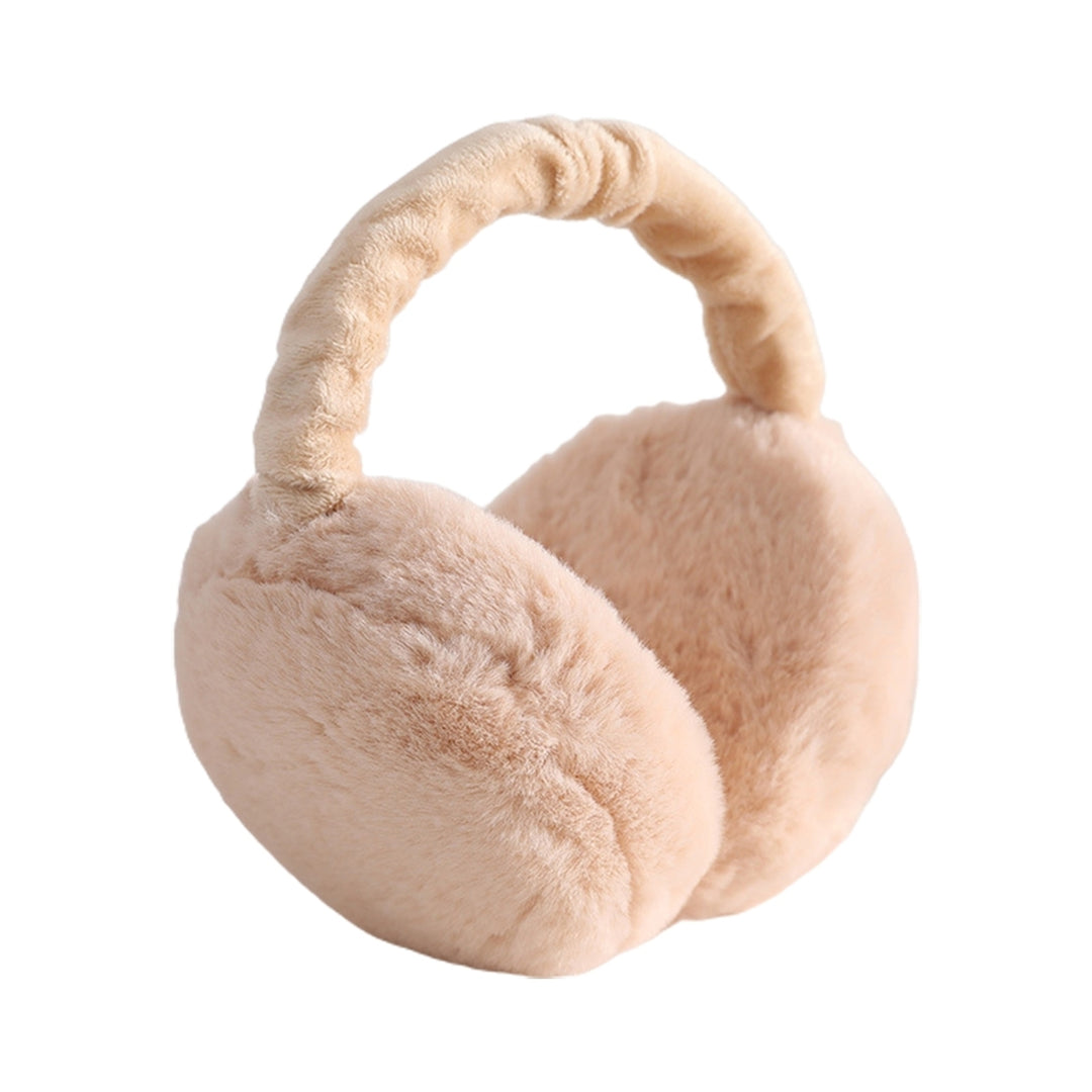 Winter Earmuff Soft Plush Foldable Windproof Thicken Ear Protection Fluffy Solid Color Elastic Ear Cover Head Accessory Image 6