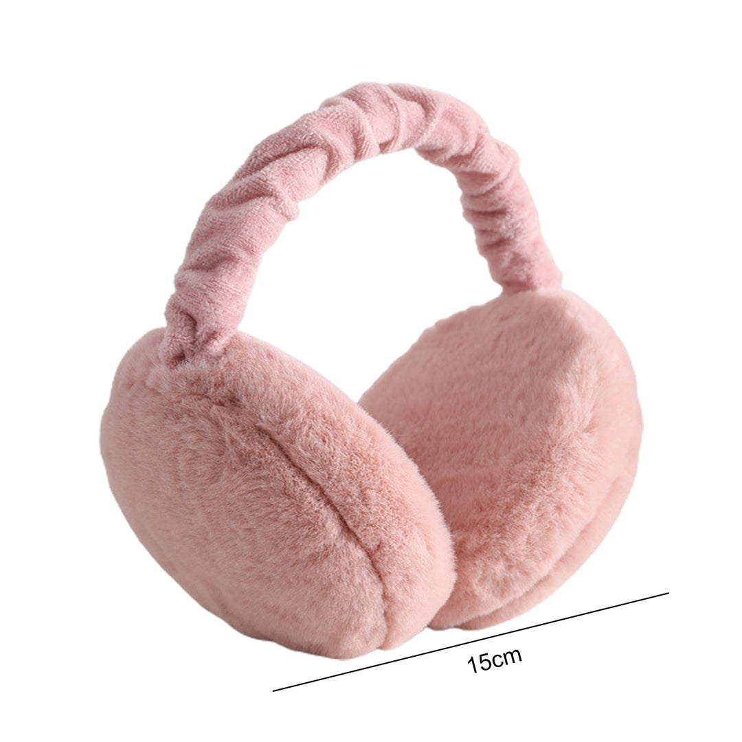 Winter Earmuff Soft Plush Foldable Windproof Thicken Ear Protection Fluffy Solid Color Elastic Ear Cover Head Accessory Image 11