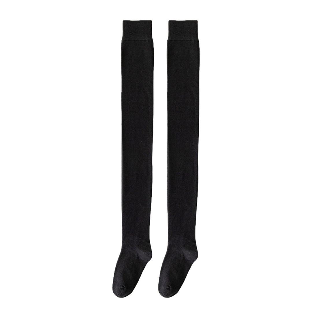 1 Pair Winter Stockings Knitted Over The Knee High Elasticity Anti-slip Keep Warm Casual Foot Protection Women Winter Image 2