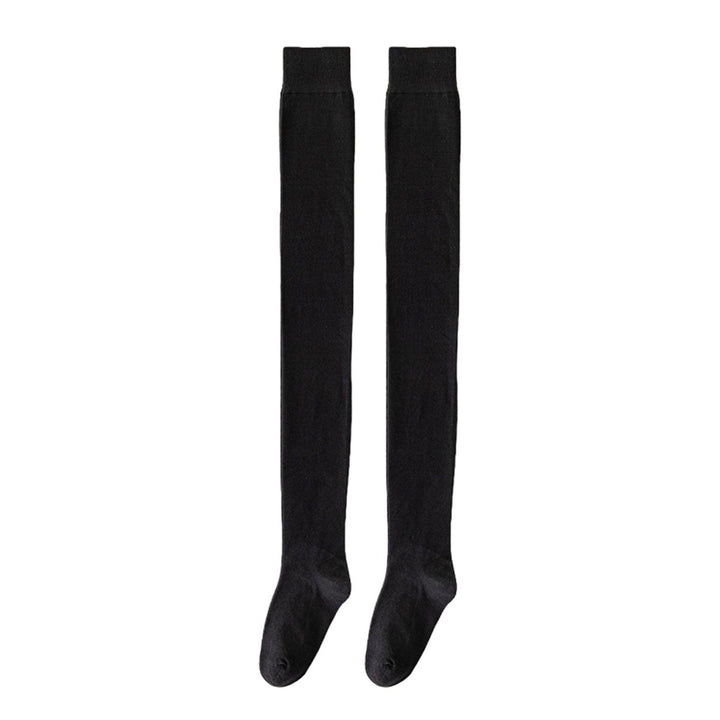 1 Pair Winter Stockings Knitted Over The Knee High Elasticity Anti-slip Keep Warm Casual Foot Protection Women Winter Image 1